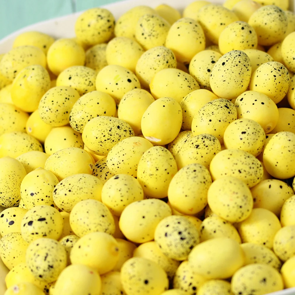 

50pcs Simulation Bird Eggs Soft Foam Material Easter Decor Kids Toys Photo Prop Artificial Egg Model Accessories DIY Decor