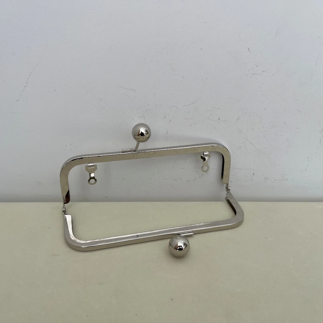 23/18/15.5cm Bag Frame Purse Hardware Frame  Big Ball Women Handmade Bag Handle DIY Parts Clutch Purse Frame No Hole Nickel