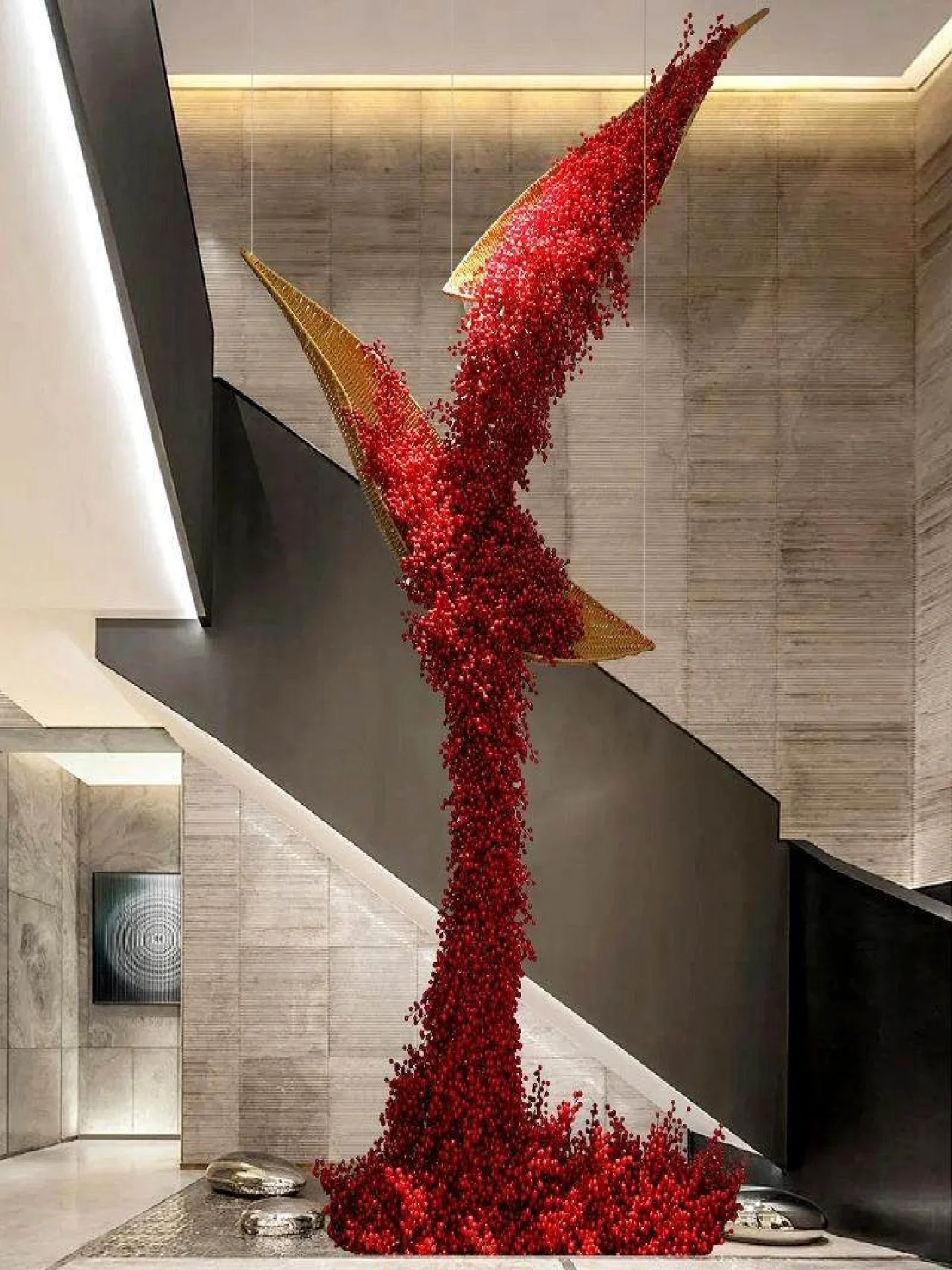 Modern art window exhibition hall landscaping shopping mall hotel hanging pendants to decorate the landscape