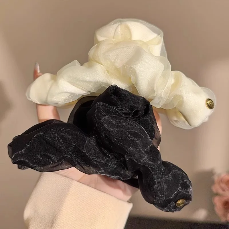 กิ๊บติดผมทรงเมฆผ้าทูลล์แบบเกาหลีสำหรับผู้หญิง กิ๊บหนีบผมทรงฉลามสำหรับทรงผมเกล้าผมหรูหรา กิ๊บติดผมสำหรับทรงผมครึ่งเกล้าแบบเต็มศีรษะ