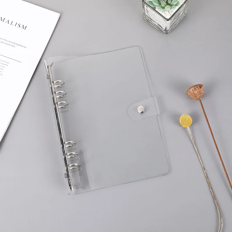 

Transparent Color Plastic Clip File Folder A5/A6/Notebook Loose Leaf Ring Binder Planner Agenda School Office Supplies