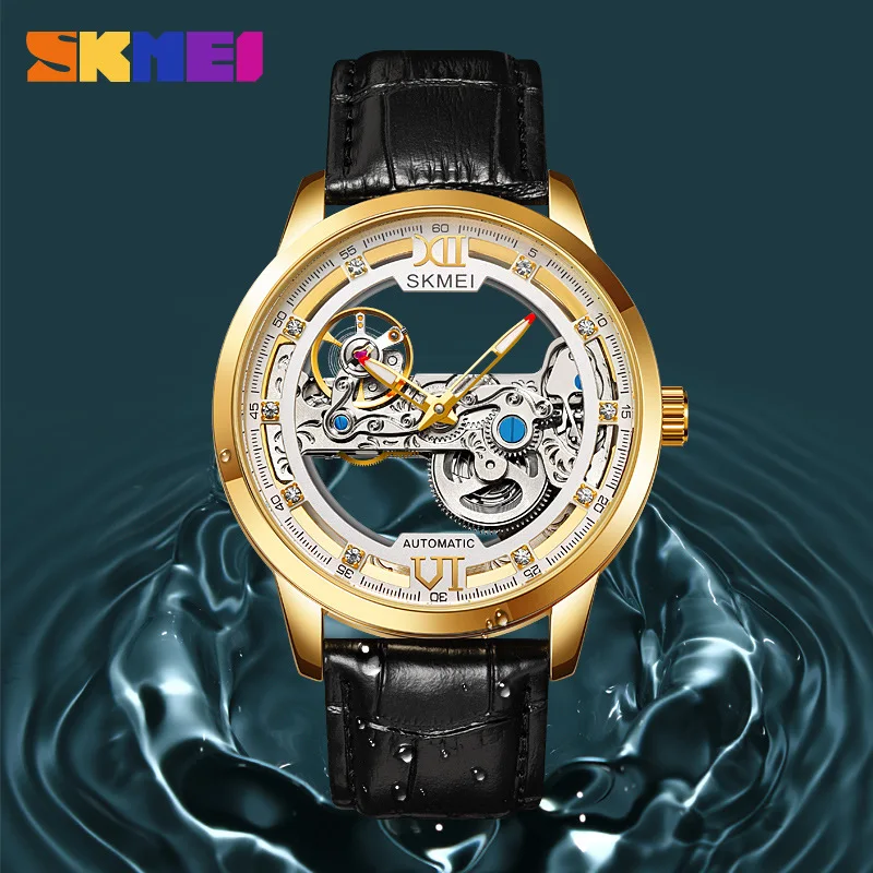 Skmei Fashion Hollowed-out Men\'s Mechanical Watch Simple Classic Style New Waterproof Trend Men\'s Watch Light Luxury