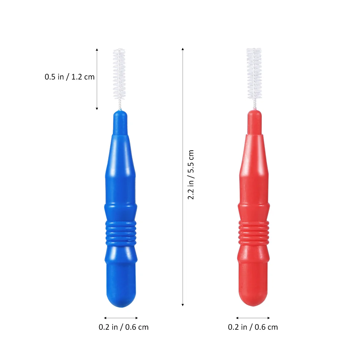 ROSENICE 50pcs Dental Oral Care Interdental Brush Toothpick Between Teeth Brush Kit (Blue and Red)