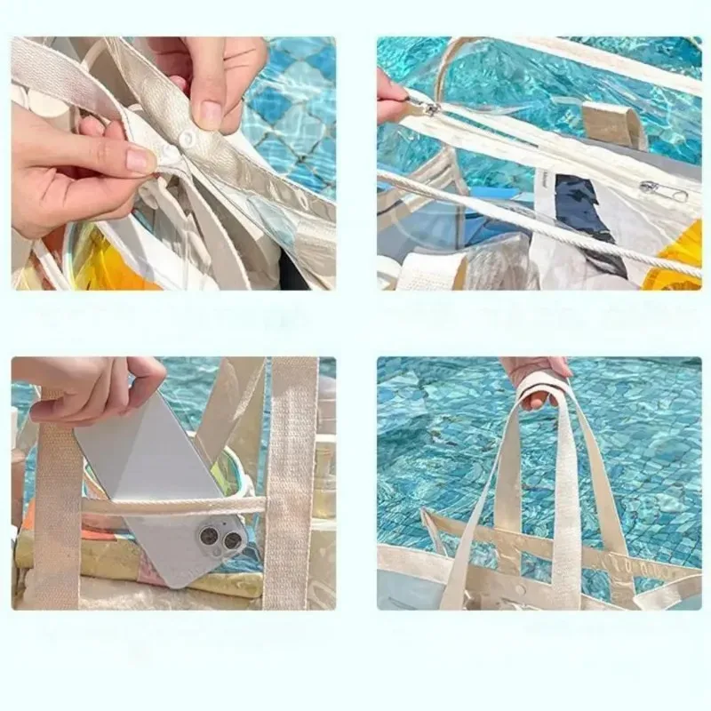 Transparente Aufbewahrungstasche mit Reißverschluss und Griff, Großer Reiseorganizer für Zuhause und Unterwegs, Langlebiges und Praktisches Design – Detail 5