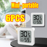 6PCS Digital Thermometer Hygrometer Indoor Mini Temperature LCD Electronic Monitor Hygrometer Outdoor Room Baby
