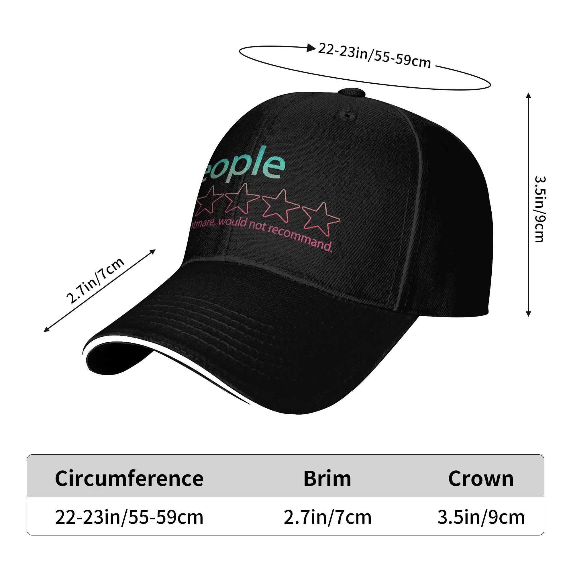 People Would Not Recommend One Star Total Nightmare Baseball Cap Summer Casual Trucker Hat For Female Male Sun Snapback Cap