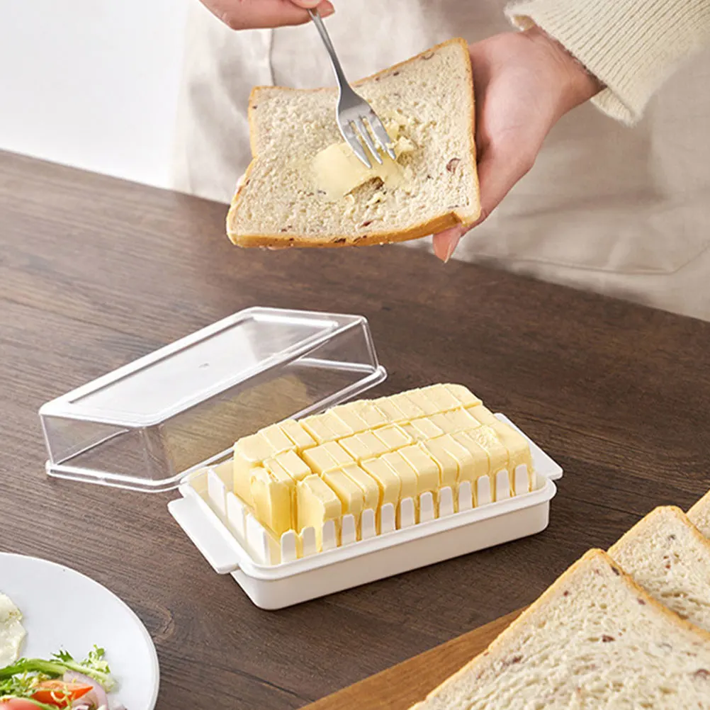 

2pcs Butter Box Kitchen Storage Container Lid Portable Cheese Butter Dish for Home Restaurant Use Dishwasher Safe