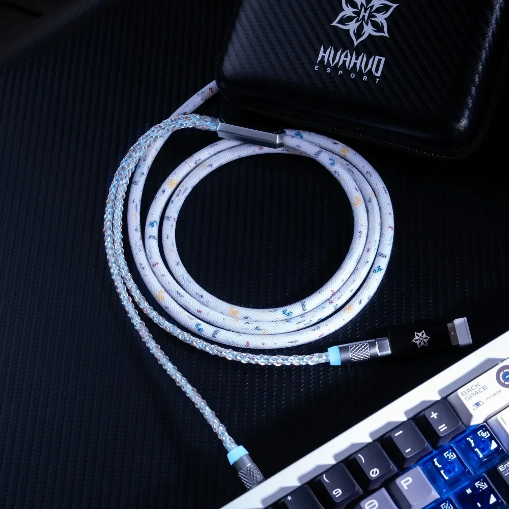 Huahuo E-Sports Pro Cashew Flower 8K Keyboard Cable Aviation Plug 1 to 2 Magnetic Switch Mechanical Keyboard Gaming Accessories