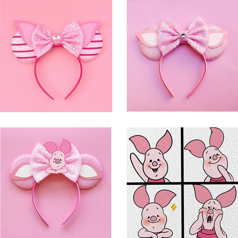 

Winnie The Pooh And The Bluster Day Headband Women Piglet's Big Movie Hairband Girls Tigger Hair Accessories Kid Disney Headwear