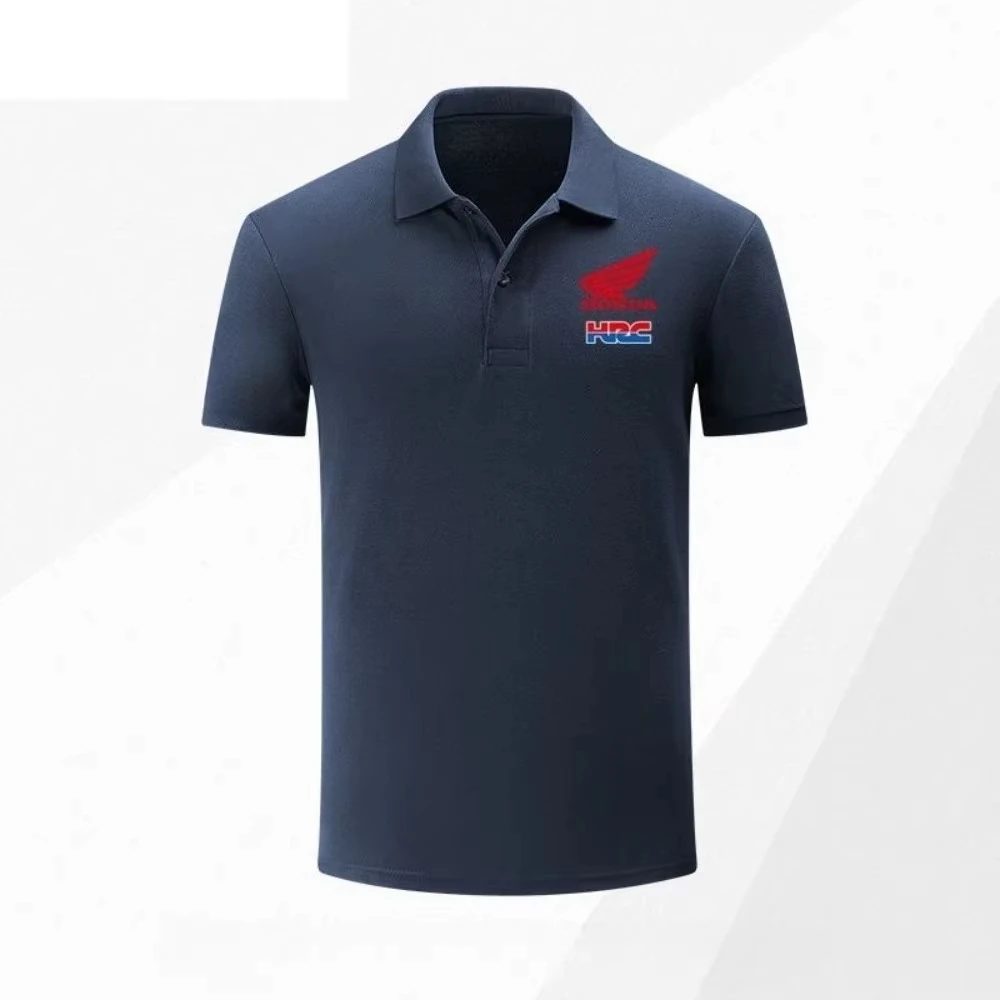 

Летняя брендовая рубашка-поло для любителей мотоцикла Honda, велосипедная рубашка, дышащая рубашка, модная свободная летняя рубашка с короткими лацканами и принтом