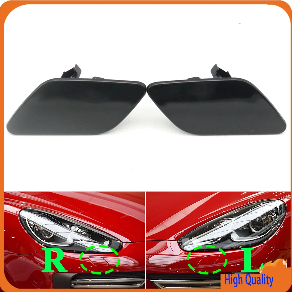For Porsche Cayenne 92A 2015-2018 Front Bumper Headlight Cleaning Jet Cap Lid Trim Headlamp Washer Spray Nozzle Cover