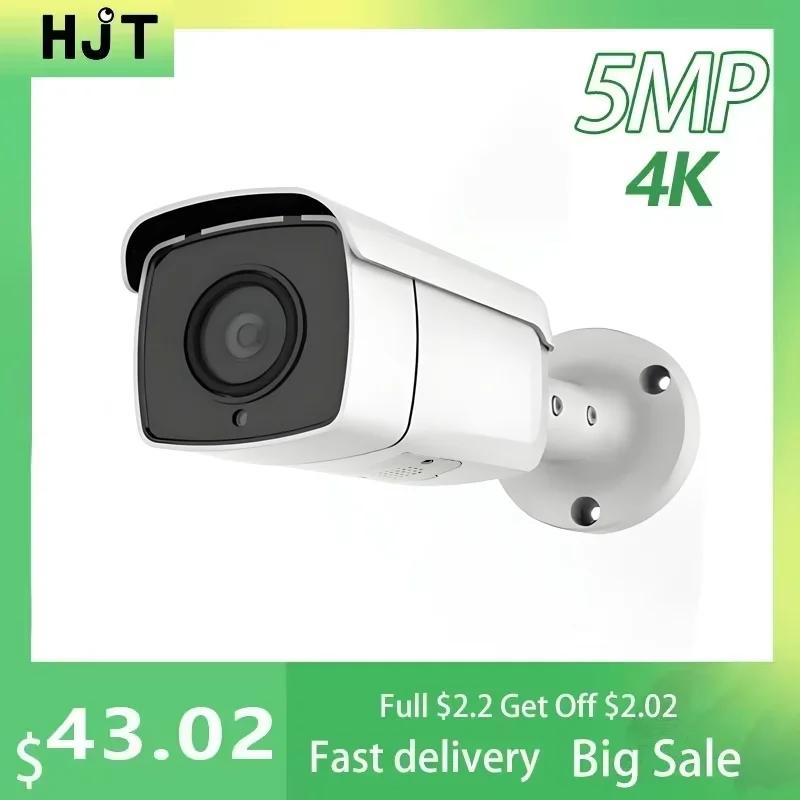 

HJT 4K 8MP 5MP POE Security IP камера 2.7-13.5mm 5X Zoom Two Way Audio Outdoor камера IR Night Vision
