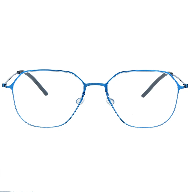 Pure titanium polygonal ultra light, simple, extremely fine, screw free large frame glasses