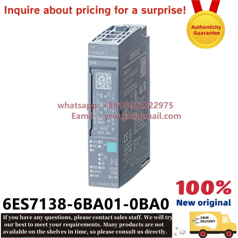 New genuine Siemens 6ES7138-6BA01-0BA0 SIMATIC ET200SP TM PosInput 1 position decoding module