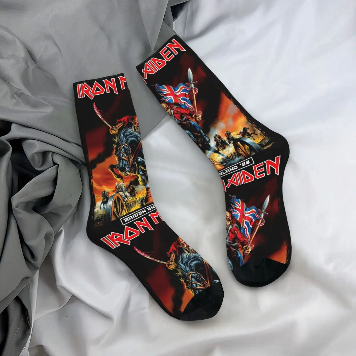 Ironmaiden-calcetines largos Harajuku para hombre y mujer, medias Súper suaves, accesorios para todas las estaciones, regalos de navidad