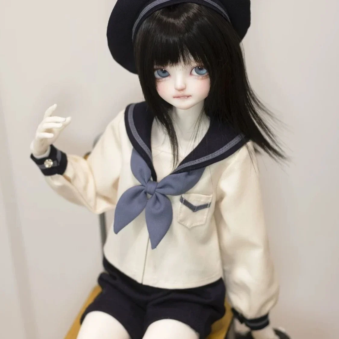 1/6 1/4 Puppenkleidung Anzug JK Set für 30/45 cm Bjd Puppe Top + Rock + Krawatte + Hut Mädchen Spielzeug Dress Up Spielhaus Puppenzubehör, keine Puppe