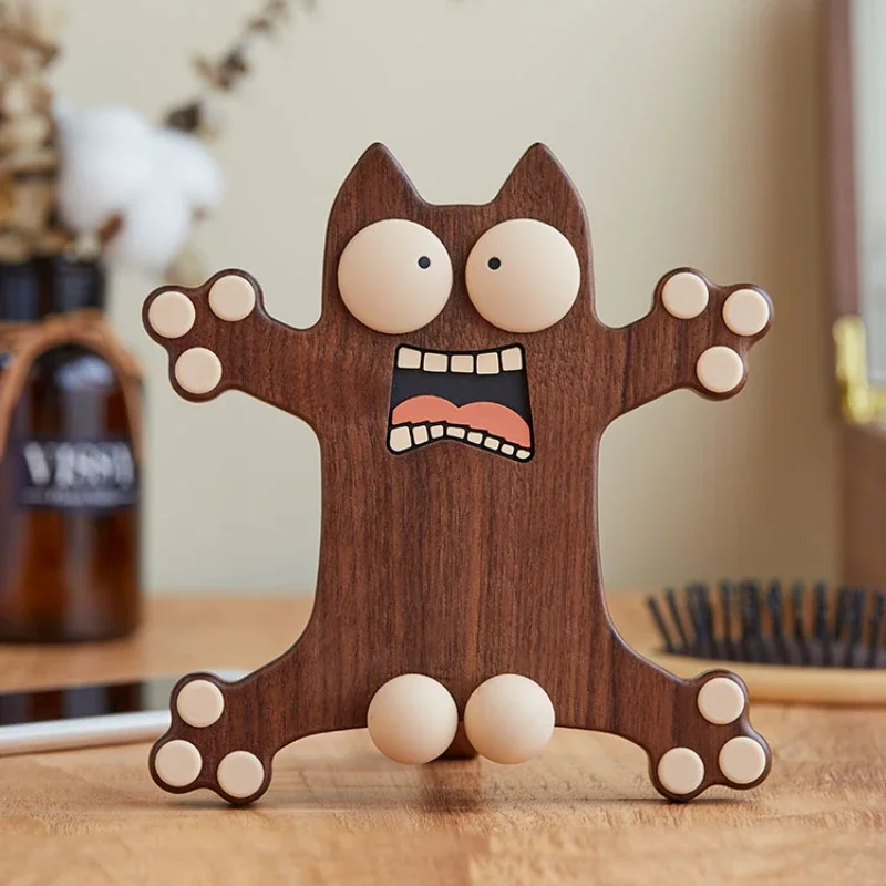 

Desktop Cartoon Cute Phone Stand Creative Personalized Support Frame Live Streaming Bedside Wooden Holder for Lazy Person Fun