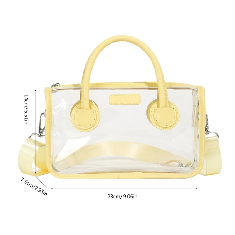 5 Colors Clear PVC Handbag Practical and Fashionable Shoulder Bag Transparent Crossbody Bag zipper 23x7.5x14cm