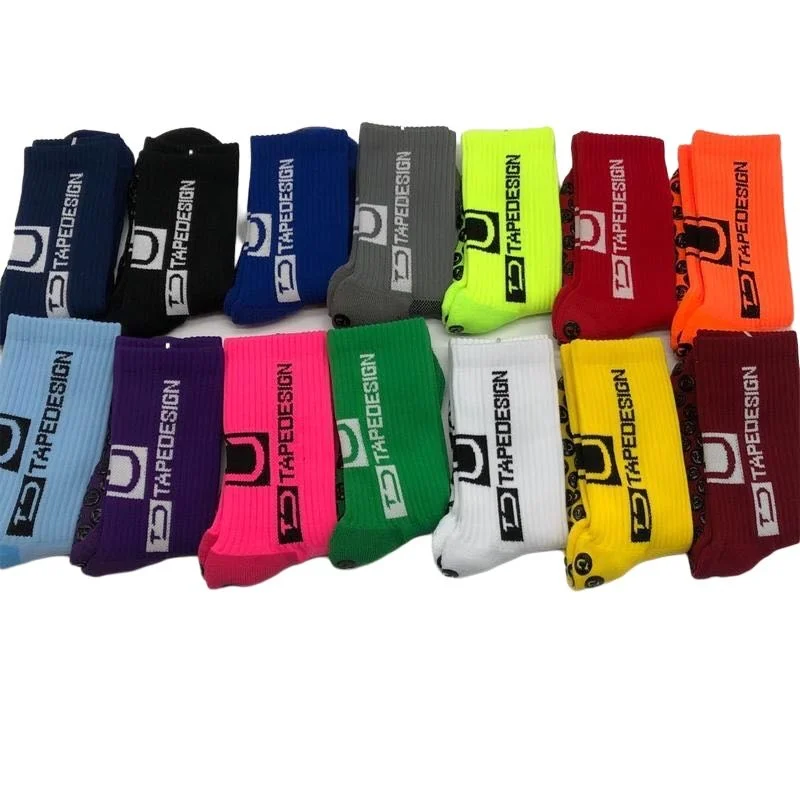 Chaussettes de football coordonnantes à ventouse en silicone pour hommes et femmes, chaussettes de sport rondes, football, baseball, rugby, anti-style, nouveau