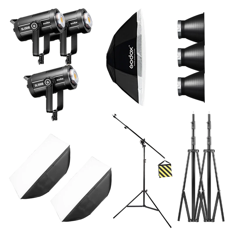 

MSGODOX SL150W Professional Studio Photography Lighting Kit LED Illuminated 5600K Color Temperature Video Camera Use 150W Power