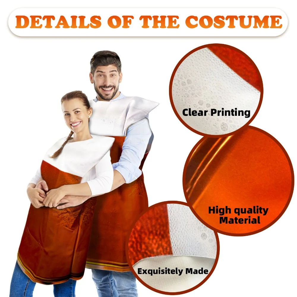 

Oktoberfest Beer Mug Costume for Adult Men Role Play Alcohol Beer Outfits Bier Halloween German Cosplay October Party Decoration