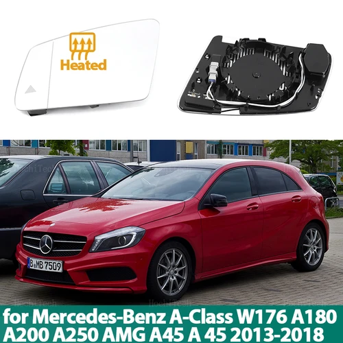 Espejo retrovisor izquierdo y derecho de cristal calefactable para el lado del pasajero del conductor para mercedes-benz Clase A Clase A W176 A180 A200 A250 AMG A45 13-18