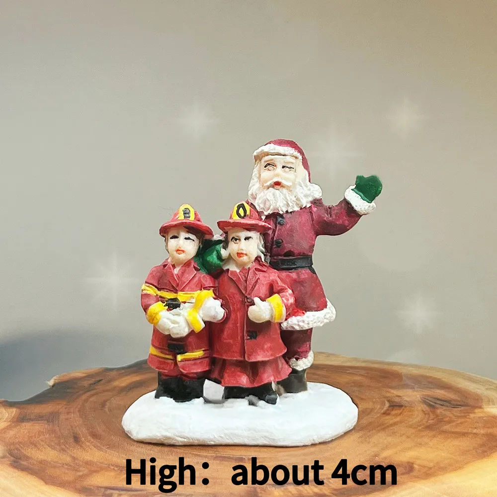 Christmas Santa Claus Resin Mini Figurine, Winter Village Desktop Ornament