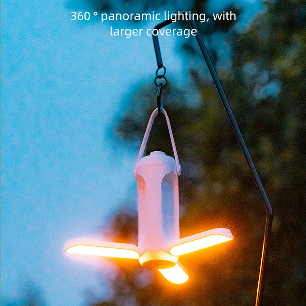 Portable LED Camping Lights Lâmpada recarregável USB ao ar livre Lâmpada de tenda dobrável Lanterna de emergência Luz de caminhada Luz de acampamento