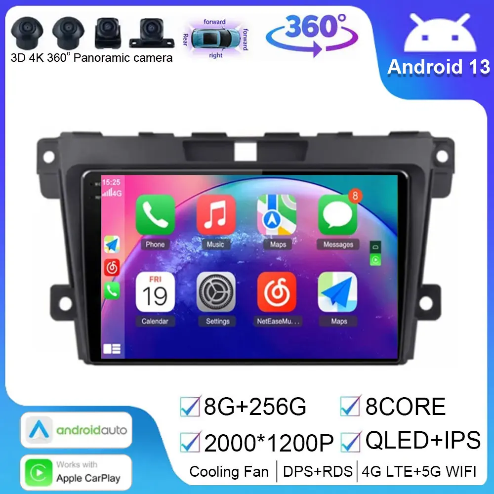 

Android 14 Auto Radio For Mazda CX-7 CX7 2008 - 2015 Carplay Car Multimedia GPS 2din Autoradio Video Navigation QLED DSP WIFI 4G