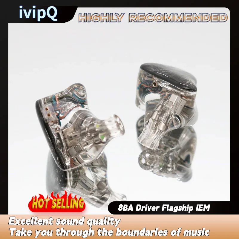 IvipQ Conch V11 8BA Driver Flagship IEM con cavo modulare aggiornato HiFi Music Monitor auricolari cablati per audiofili musicisti