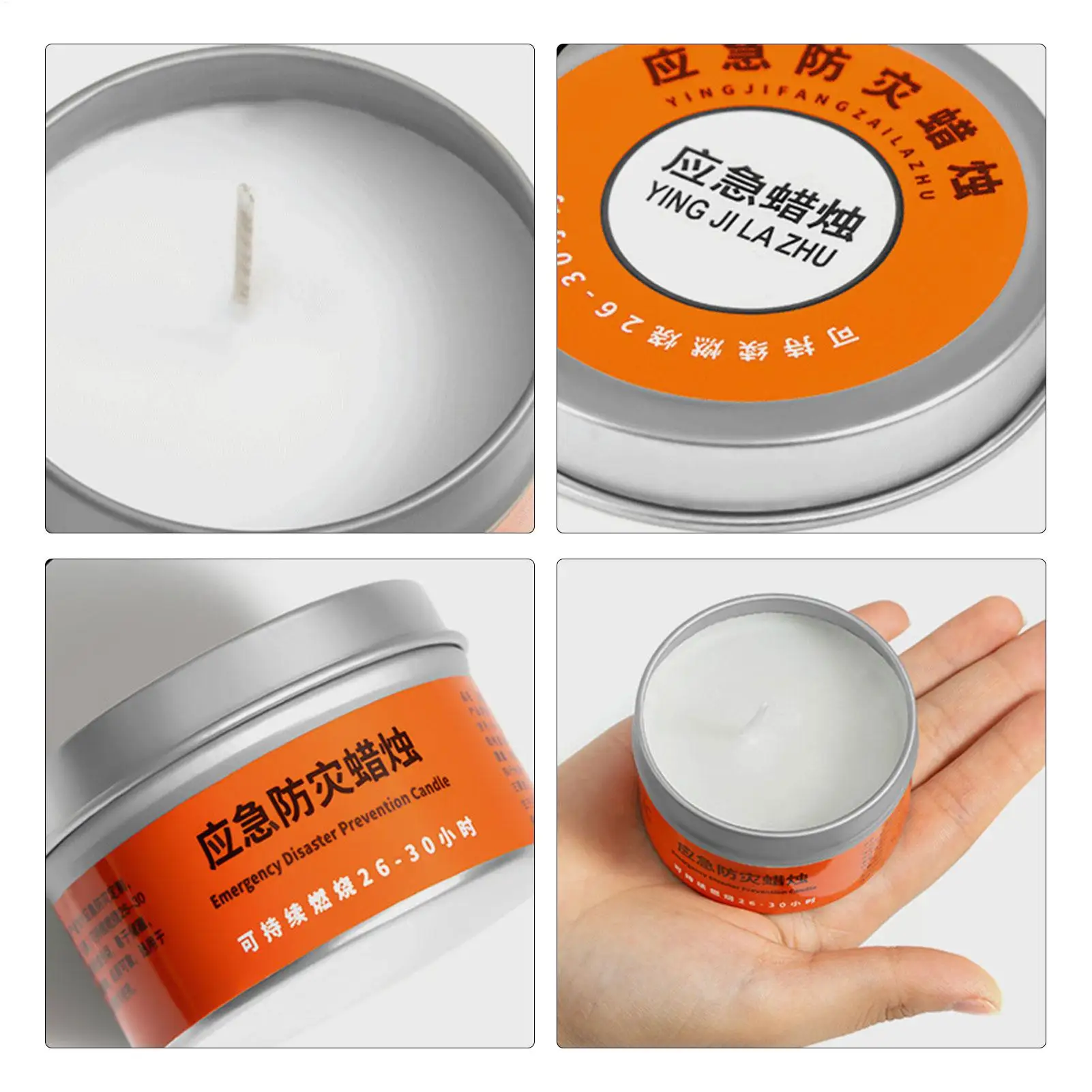 Survival Candle Stable Brightness Clean 26-30 Hours Outdoor Camping Candle for Adventure Backpacking Hiking Power Failure Tent