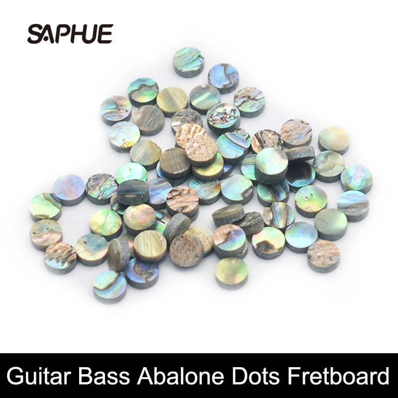 50Pcs 2/3/4/5/6*2mm Colourful Abalone Inlay Abalone White Pearl Shell Dots for Ukulele Acoustic Guitar Fretboard Fingerboard