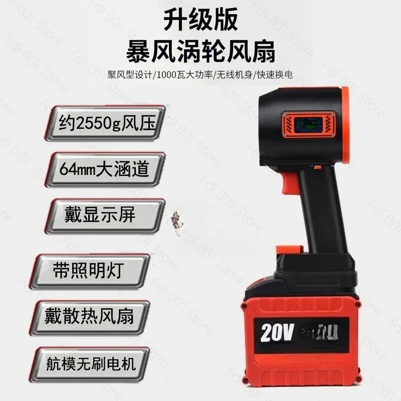 64mm Powerful Mini Turbo Jet Fan Air Blower,Max 2800g Thrust Car Washing Snow Blowing Leaf Blower for Delwat  NO Battery
