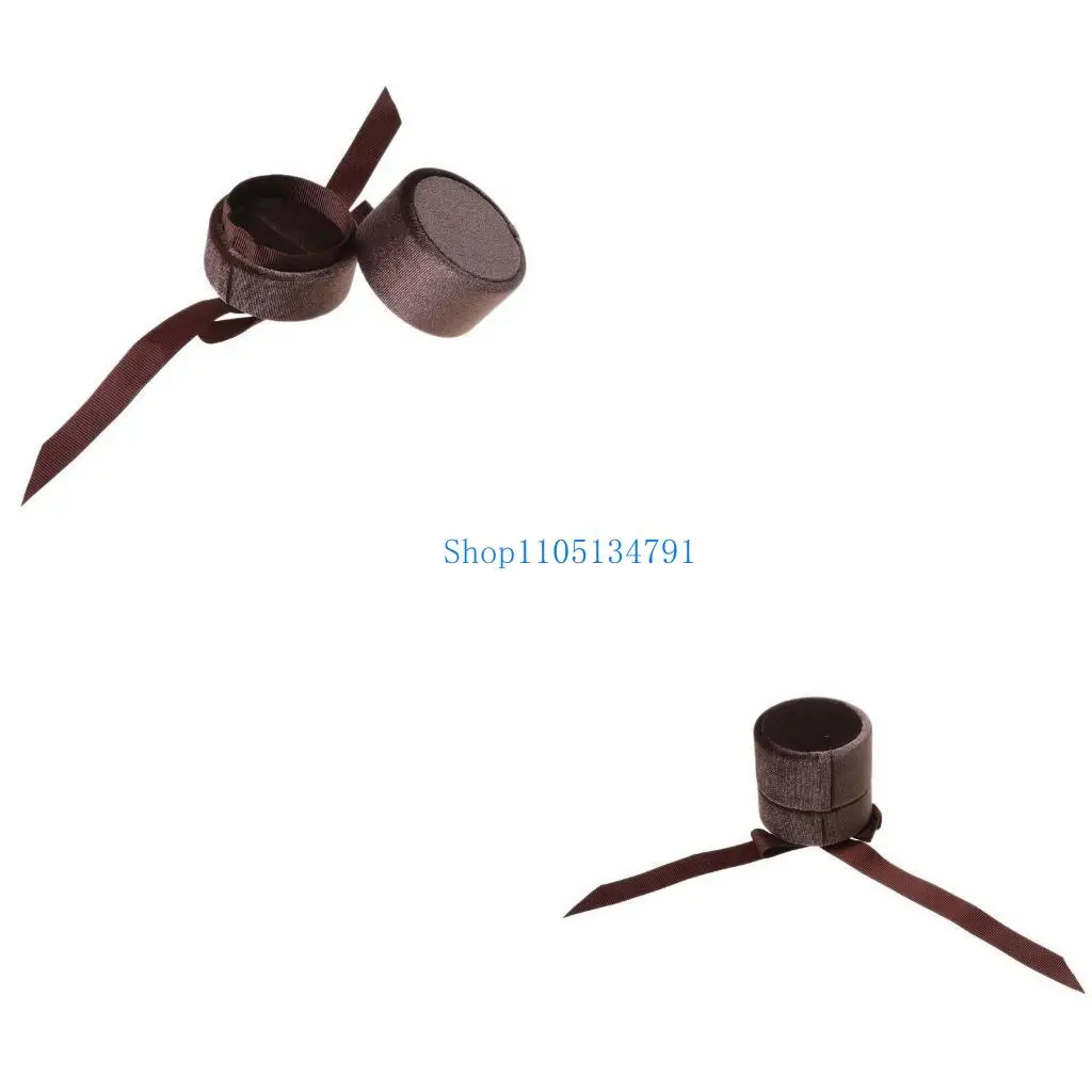 

98 -километровый круглая форма Свадебная сплошная цветная кольцевая коробка для кольцевой шпильки представлена ​​кольцевая