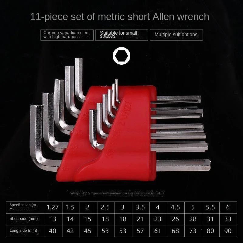 

Multifunctional Metric Allen Wrench Set Inch Wrench L Wrench Keys Size Allen Key Short Arm Vehicle Repair key