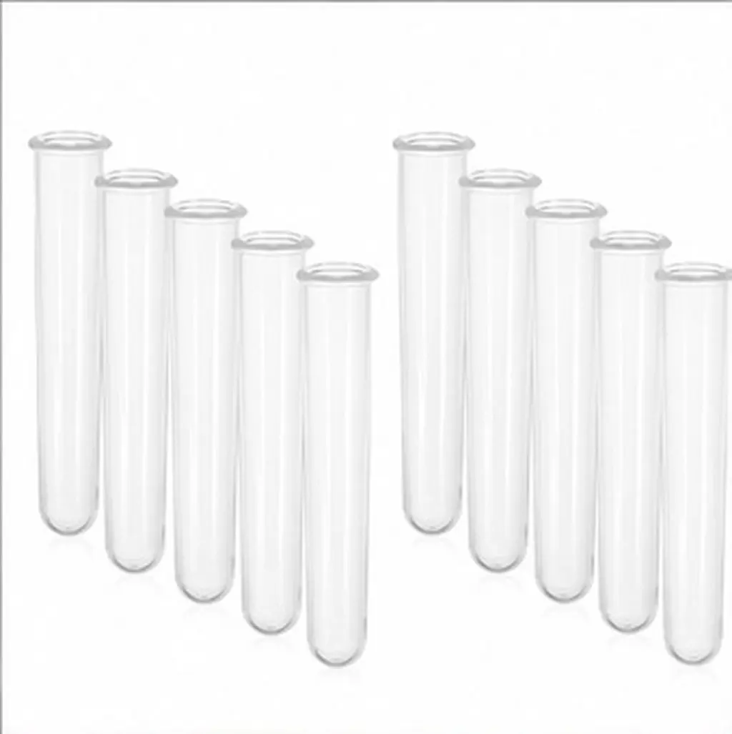10Pcs Acrylic Test Tubes Clear Transparent Laboratory Sample Storage Scientific Experiments Candy Flower Propagation Planter