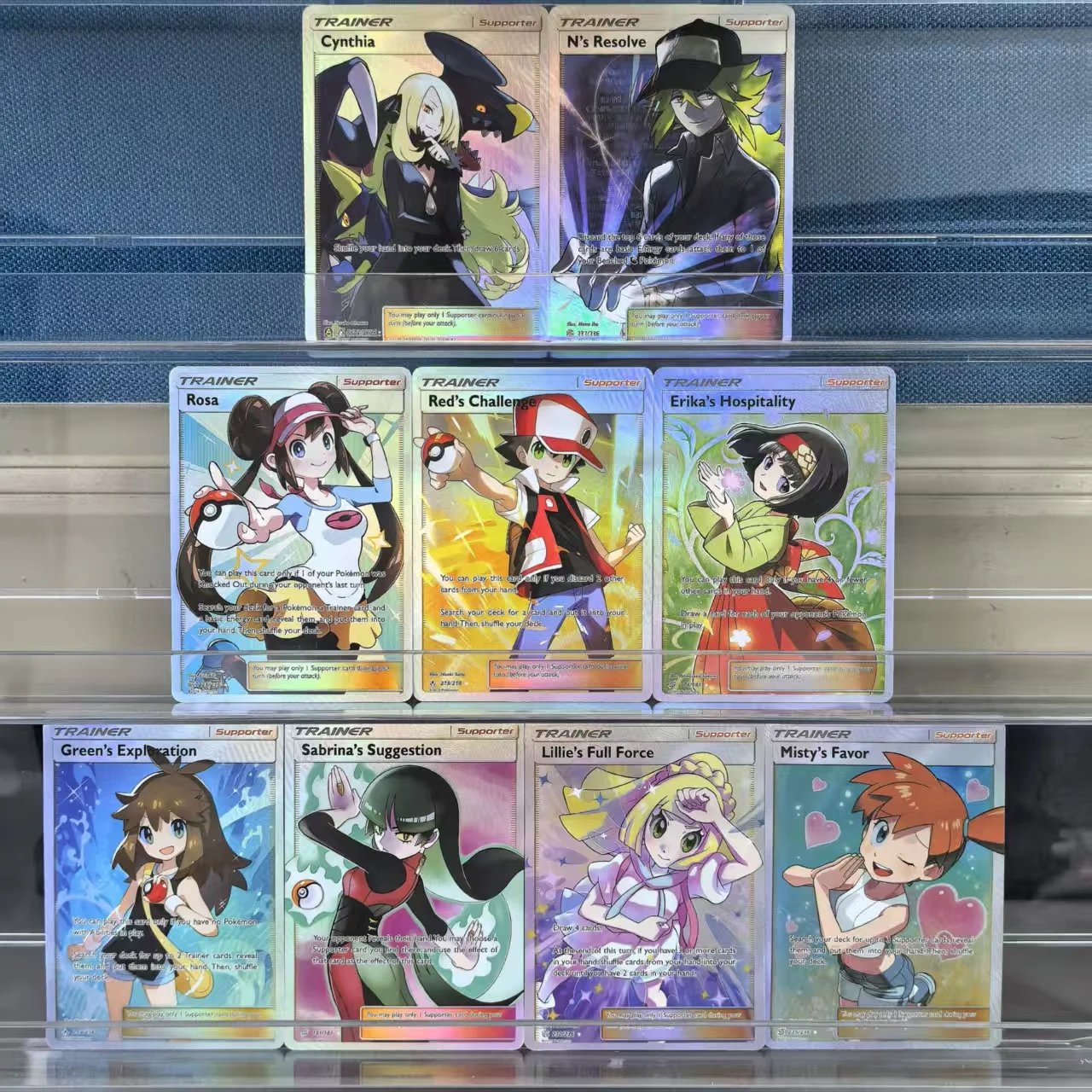 

8Pcs PTCG English Pokemon Collection Cards Cynthia Ns Resolve Rosa Challenge Favor Full Force Classic Game Anime Cards Gift Toys