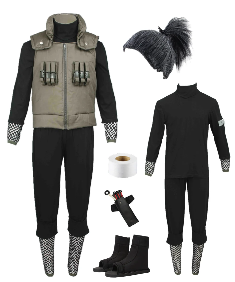 

Us Size Men's Nara shikamaru Cosplay Green Vest Shirt Party Outfit Halloween Costume