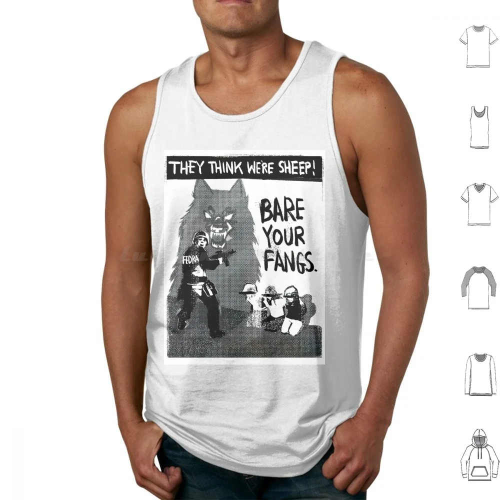 

Bare Your Fangs Wlf Tank Tops Vest Sleeveless Wlf Washington Liberation Front Bare Fangs Tlou The Last Of Us Fedra Infected Tv