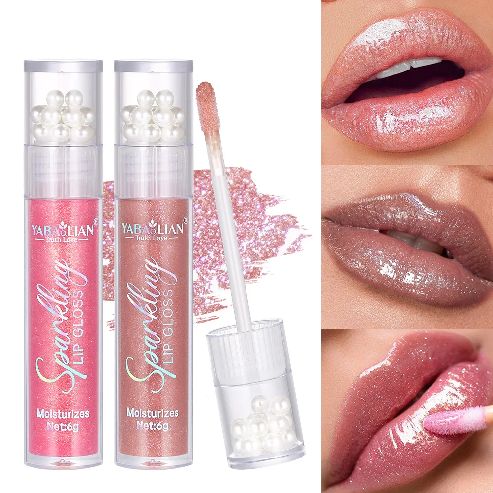 パール光沢リップグロス 防水処方 グリッターシマー 高光沢 ウェットルックリップグロス 長時間持続