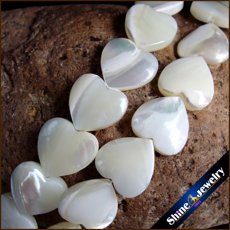 

Wholesale 12mm Natural Mother of Pearl Shell White Hand grind Heart Shape Loose Beads Strand 15" Jewelery Making