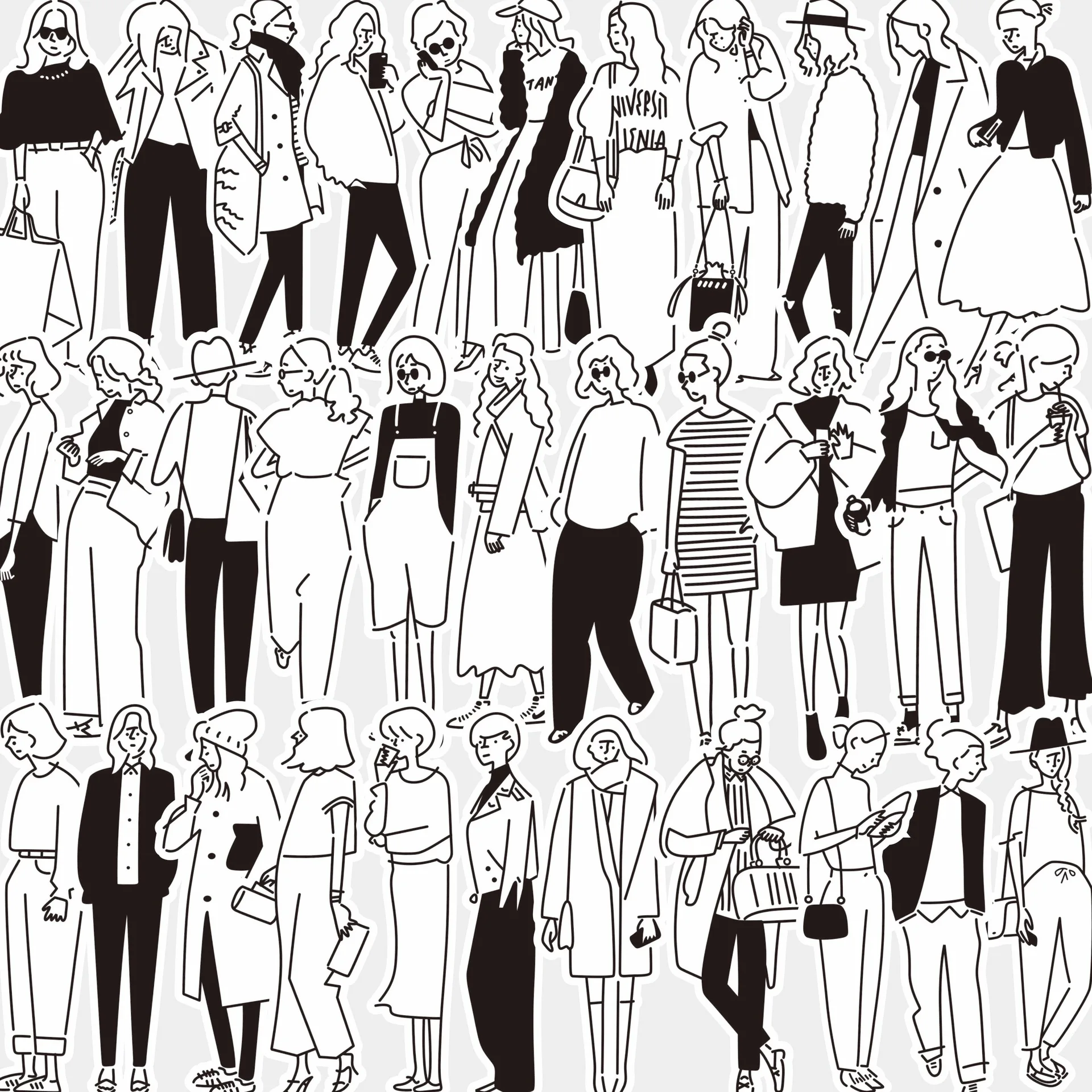 63Pcs Vintage Black White Fashion Girl Scrapbooking Stickers DIY Junk Journal Planner Collage Sticker Diary Album Decoration