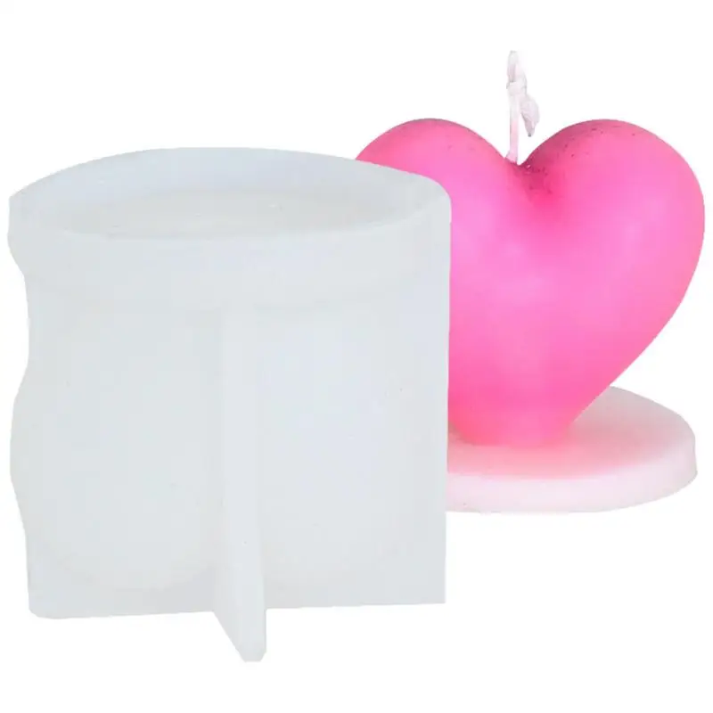 

Love Heart Shape Silicone Mold 3D Heart Aroma Gypsum Plaster Mold For Home Decoration DIY Candle Soap Chocolate Cake Molds