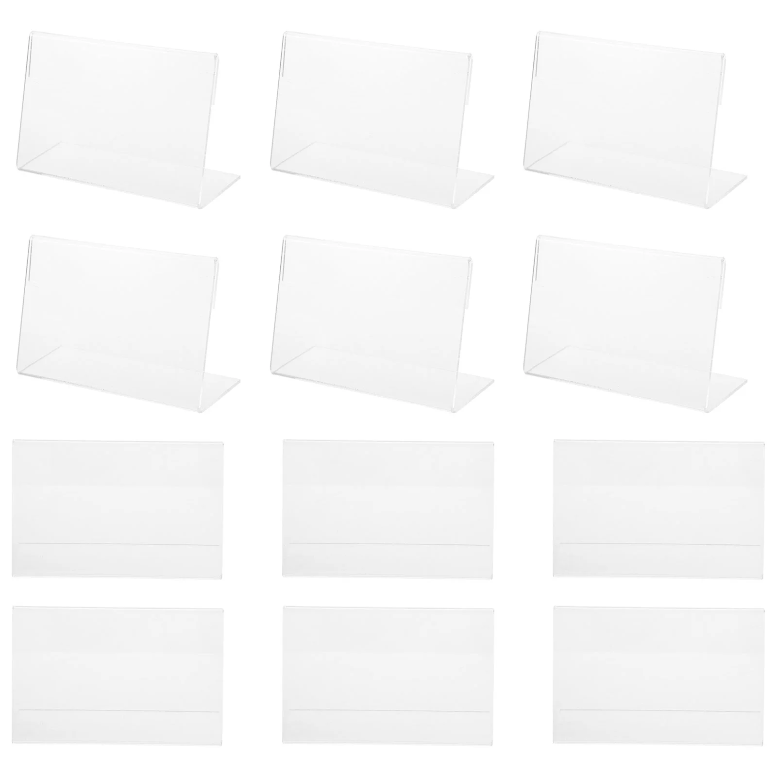 Transparent Acrylic Price Tag Display Stands L Shape Display Stands Price Tag Shelf Sign Stands Shelf Table Price Tag