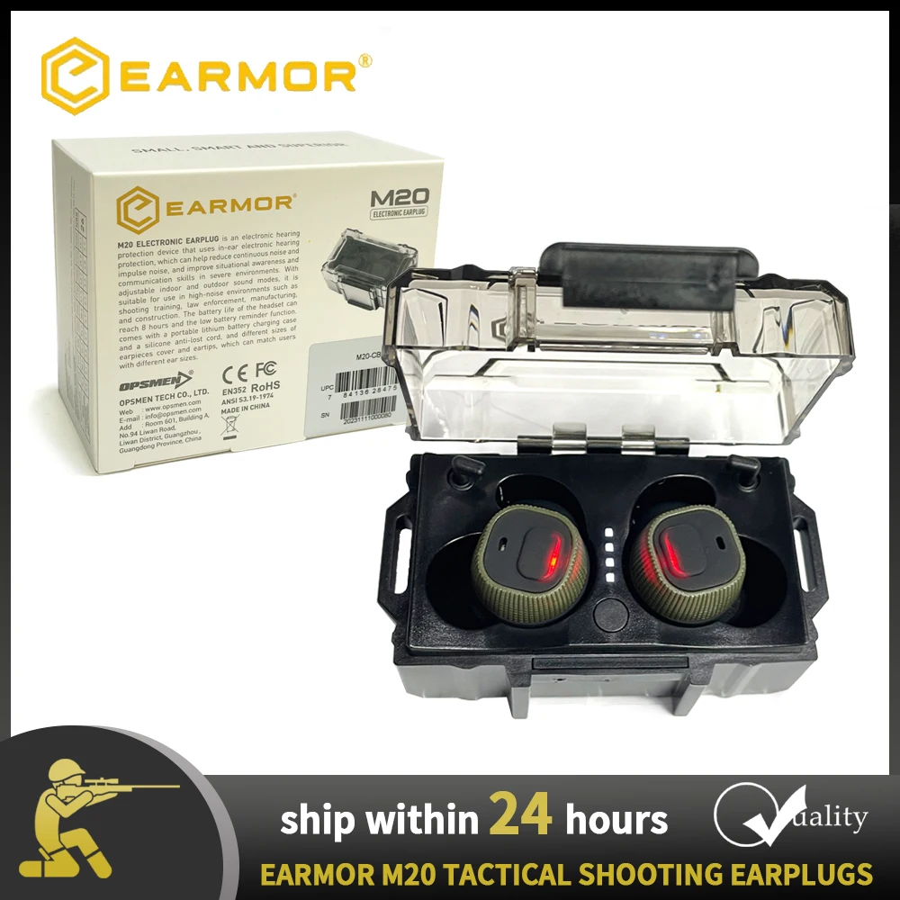 سدادات الأذن الإلكترونية EARMOR M20 سدادات الأذن التكتيكية النشطة مطلق النار غطاء للأذنين حماة السمع الإلكترونية الملحقات التكتيكية