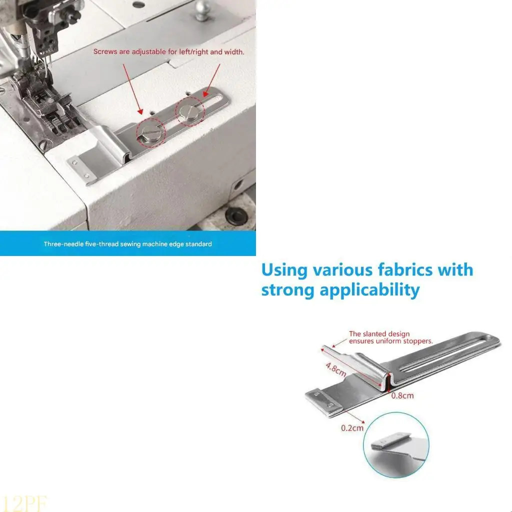 12PF Steel Adjustable Width Zigzag Foot Edges Guide For Industrial Homes Use Sewing Machines Accurate Stitching Positioning