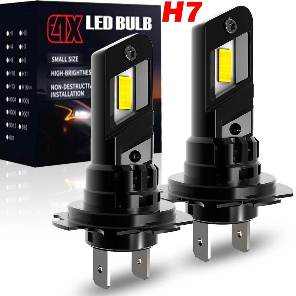 2pcs H7 PX26D H18 PY26D-1 LED Headlight Canbus Auto Light Motor Bulb White 12V No Adapter Required Car Turbo Diode Moto Fog Lamp