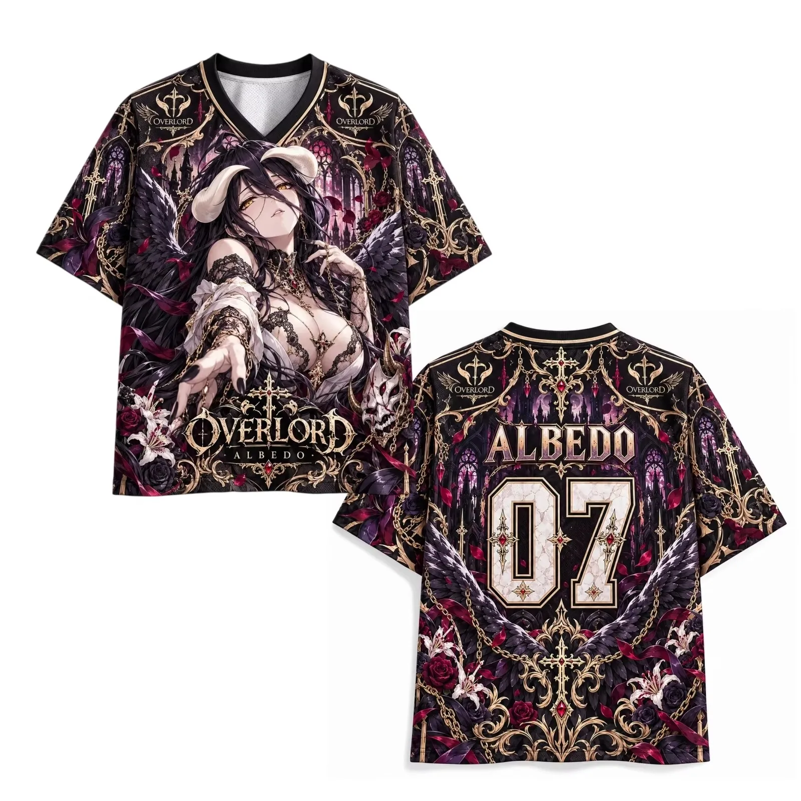 OVERLORD Albedo Anime Breathable Football Jersey Men Women Adults Kids Athleisure Family Oversized Outdoors Sports Y2k T-Shirt