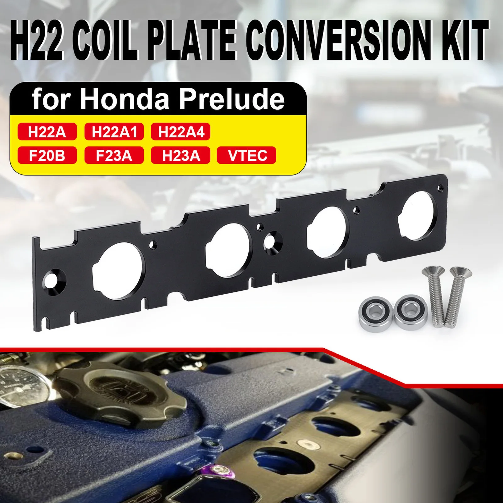 CNSPEED Coil Plate Kit Aluminum Coil on Plug Cop Conversion Kit For Honda Prelude H22 F20B H23A VTEC Ignition Coil Brackets