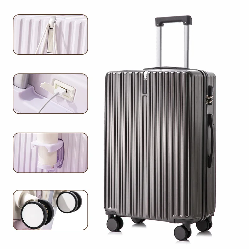 New gradient color luggage fashion goddess multifunctional trolley case mute wheels 24 inch